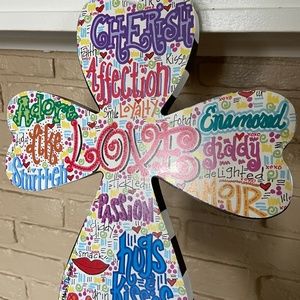 Colorful Cross with Loving/Joyful Words